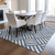 3' X 5' Navy Blue And Ivory Geometric Washable Indoor Outdoor Area Rug - Navy Blue, Ivory