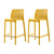 Set of Two 26" Yellow Heavy Duty Plastic Low Back Outdoor Counter Height Bar Chairs