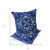 Set of Two 16" X 16" Beige and Blue Blown Seam Paisley Indoor Outdoor Throw Pillow Polyester Home Accent