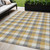5' X 8' Gray Tan And Beige Plaid Washable Indoor Outdoor Area Rug