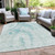 5' X 8' Teal Blue And Pale Aqua Abstract Washable Indoor Outdoor Area Rug