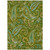 3' X 5' Green Paisley Washable Non Skid Indoor Outdoor Area Rug