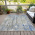 5' X 8' Sky Blue And Gray Abstract Washable Indoor Outdoor Area Rug - Sky Blue, Gray