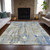 5' X 8' Sky Blue And Gray Abstract Washable Indoor Outdoor Area Rug - Sky Blue, Gray