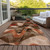 5' X 8' Chocolate Abstract Washable Non Skid Indoor Outdoor Area Rug