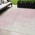 5' X 8' Pink And Ivory Medallion Washable Indoor Outdoor Area Rug