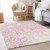 5' X 8' Pink And Ivory Medallion Washable Indoor Outdoor Area Rug