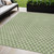 5' X 8' Green And Gray Floral Washable Indoor Outdoor Area Rug
