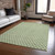 5' X 8' Green And Gray Floral Washable Indoor Outdoor Area Rug
