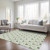 3' X 5' Green And Ivory Geometric Washable Indoor Outdoor Area Rug Transitional Style - Green, Ivory Color