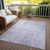 5' X 8' Lavender And Ivory Abstract Washable Indoor Outdoor Area Rug - Lavender, Ivory