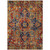 3' X 5' Red Orange and Blue Oriental Washable Non Skid Indoor Outdoor Area Rug