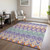 3' X 5' Purple Lilac And Orange Southwestern Washable Indoor Outdoor Area Rug