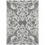 5' X 8' Gray And Ivory Damask Washable Indoor Outdoor Area Rug - Gray, Ivory