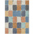 3' X 5' Rust And Denim Blue Geometric Washable Indoor Outdoor Area Rug