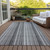 3' X 5' Gray Striped Washable Non Skid Indoor Outdoor Area Rug Transitional Style - Gray Color