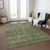 3' X 5' Olive Green And Ivory Geometric Washable Indoor Outdoor Area Rug - 880016735574