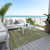 3' X 5' Olive Green And Ivory Geometric Washable Indoor Outdoor Area Rug