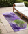 8' Runner Purple Abstract Washable Non Skid Indoor Outdoor Runner Rug Transitional Style - Purple Color