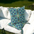 Set of Two 16" X 16" Blue and Green Blown Seam Floral Indoor Outdoor Throw Pillow Polyester Modern Style