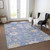 5' X 8' Blue Pink And Ivory Floral Washable Indoor Outdoor Area Rug