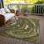 3' X 5' Olive Green And Beige Abstract Washable Indoor Outdoor Area Rug - Olive Green, Beige