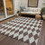3' X 5' Brown Geometric Washable Indoor Outdoor Area Rug