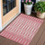 3' X 5' Blush And Ivory Geometric Washable Indoor Outdoor Area Rug - 608219075187