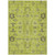 3' X 5' Artichoke Green And Fern Green Oriental Washable Indoor Outdoor Area Rug