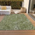 3' X 5' Artichoke Green And Olive Green Paisley Washable Indoor Outdoor Area Rug
