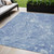 5' X 8' Sky Blue And Navy Blue Abstract Washable Indoor Outdoor Area Rug