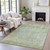 3' X 5' Green And Ivory Abstract Washable Indoor Outdoor Area Rug - Green, Ivory
