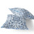 Set of Two 16" X 16" Blue and White Geometric Indoor Outdoor Throw Pillow Polyester