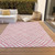 5' X 8' Pink And Ivory Geometric Washable Indoor Outdoor Area Rug - 608219369521