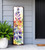 36" White Purple And Blue Watercolor Floral Solid Wood Porch Sign