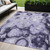 5' X 8' Purple And Lavender Abstract Washable Indoor Outdoor Area Rug