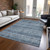 5' X 8' Blue And Gray Oriental Washable Indoor Outdoor Area Rug