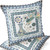 Set of Two 16" X 16" Blue and White Peacock Blown Seam Floral Indoor Outdoor Throw Pillow Polyester Modern Style