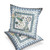 Set of Two 16" X 16" Blue and White Peacock Blown Seam Floral Indoor Outdoor Throw Pillow Polyester Modern Style