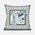 18" X 18" Blue and White Peacock Blown Seam Floral Indoor Outdoor Throw Pillow Polyester and Cotton Blend