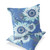 Set of Two 16" X 16" Blue and White Blown Seam Floral Indoor Outdoor Throw Pillow Polyester Modern Style
