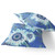 Set of Two 16" X 16" Blue and White Blown Seam Floral Indoor Outdoor Throw Pillow Polyester Modern Style