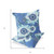 Set of Two 16" X 16" Blue and White Blown Seam Floral Indoor Outdoor Throw Pillow Polyester Modern Style