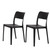 Set of Two Black Heavy Duty Plastic Outdoor Stacking Accent Chairs