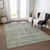 3' X 5' Sage And Ivory Abstract Washable Indoor Outdoor Area Rug