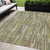 5' X 8' Artichoke Green And Ivory Striped Washable Indoor Outdoor Area Rug - Artichoke Green, Ivory