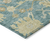 5' X 8' Teal Blue Ivory And Green Floral Washable Indoor Outdoor Area Rug