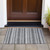 2' X 3' Gray and Black Striped Washable Indoor Outdoor Area Rug
