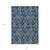 5' X 8' Navy Blue And Denim Blue Damask Washable Indoor Outdoor Area Rug