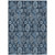 5' X 8' Navy Blue And Denim Blue Damask Washable Indoor Outdoor Area Rug